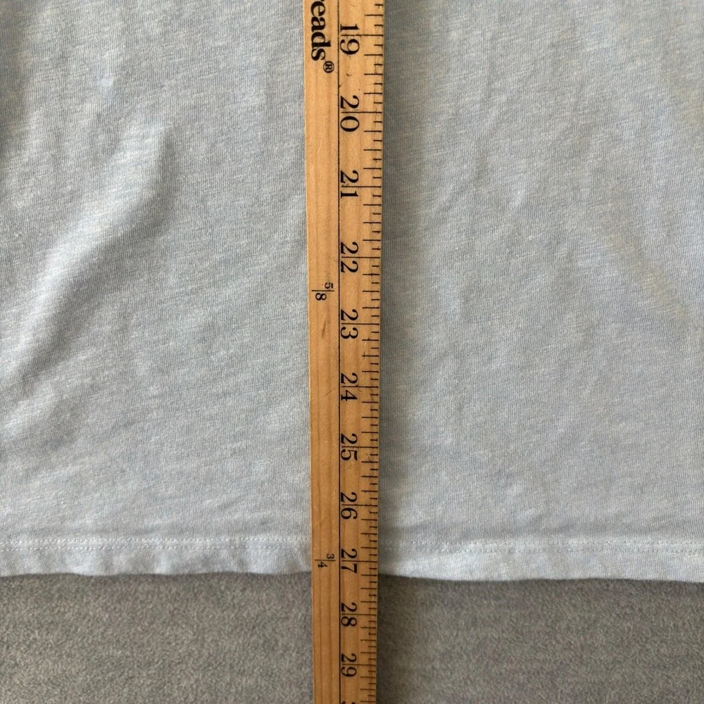 Banana Republic Mens Quick Dry Henley Shirt Light Blue Heathered Short Sleeve L